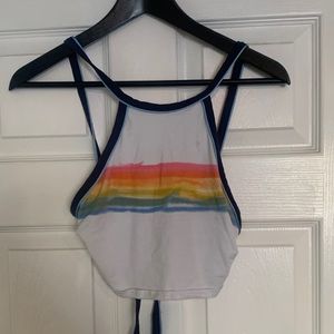 Rainbow BDG tie crop top